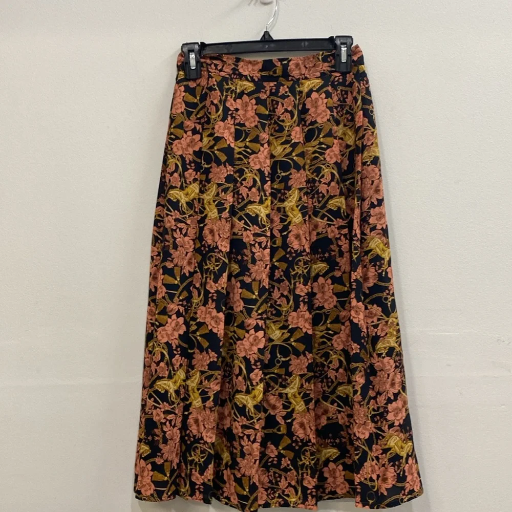 Modcloth‎ Size 2 Midi A-Line Skirt Horse Print